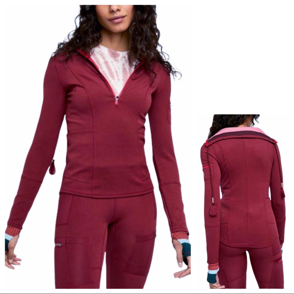 Free People Movement Hit the Trail Quarter-Zip Pullover mulberry S, M, L NWT